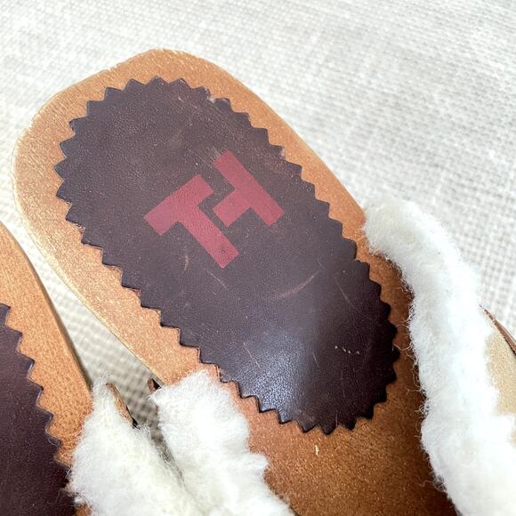 Tommy Hilfiger Wooden Platform Clogs, Suede Leather, Shearling, Ladies 9.5 M - Picture 3 of 10